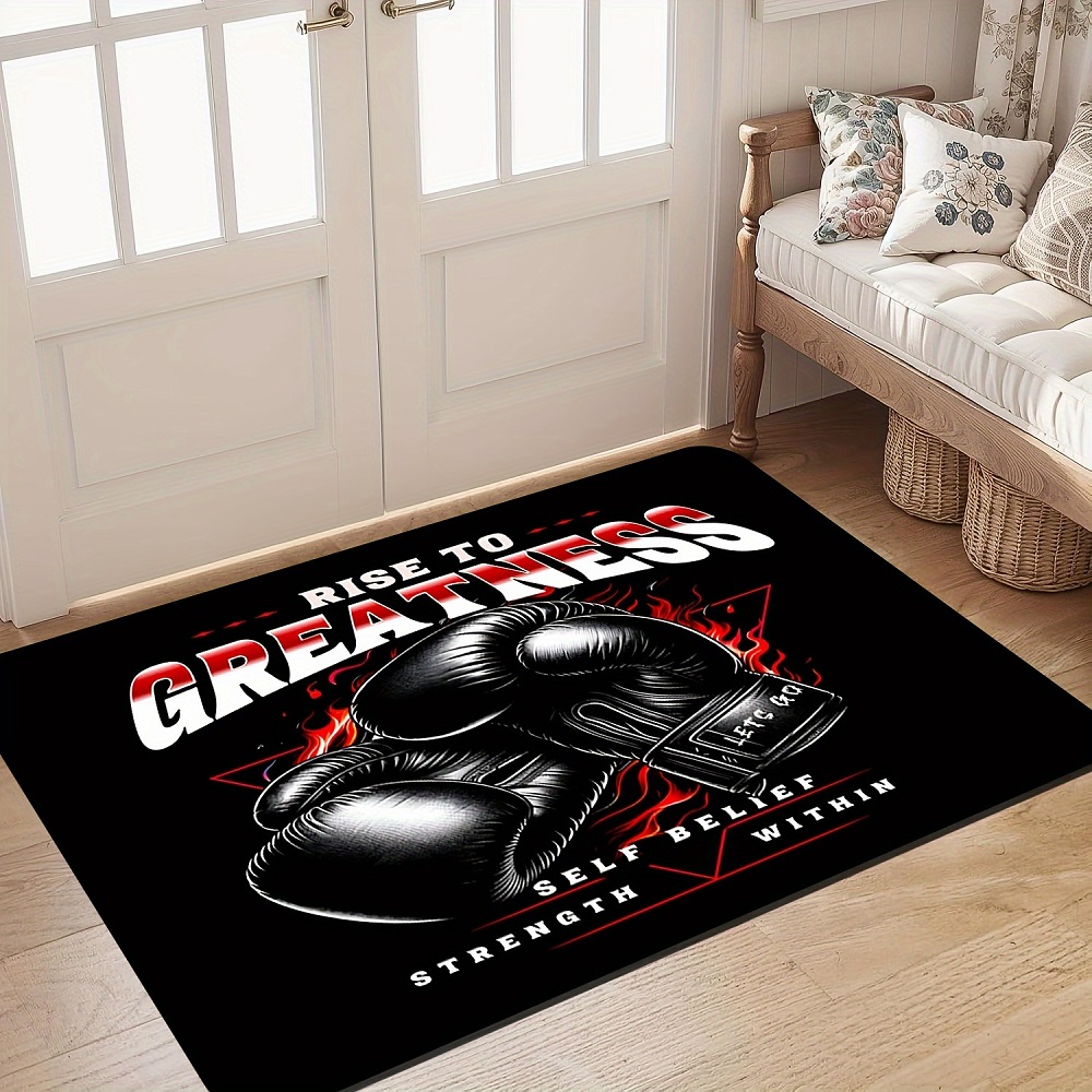 Home Gym In Garage - Tapete Antiderrapante Temático de Boxe Inspirador
