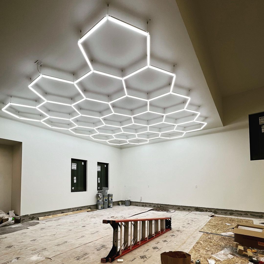 Venda quente hexagonal led luz - Home Gym In Garage avaliação e preço