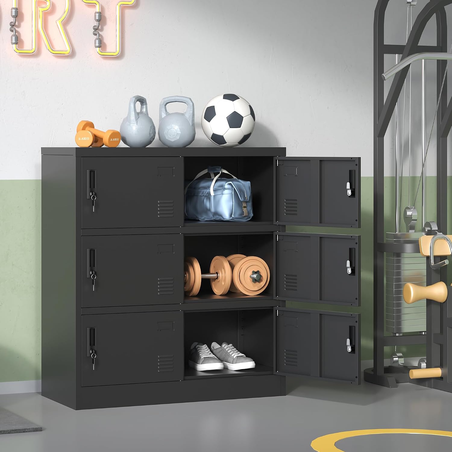 Armários Metálicos para Funcio - Home Gym In Garage avaliação e preço